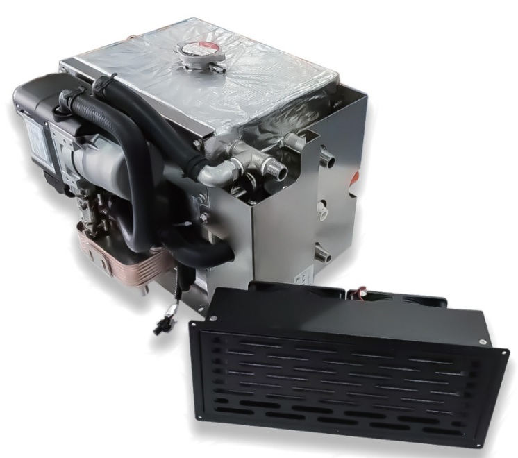 Aufocus hydronic diesel hot water and air heating combi system